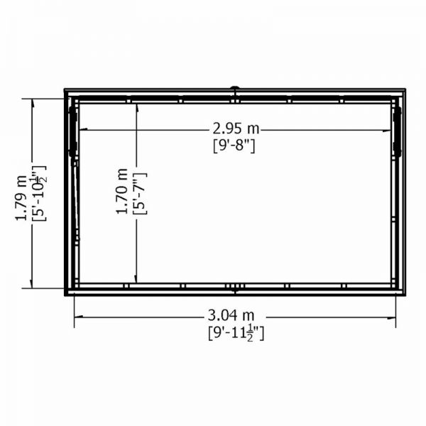 Shire Sun Pent Potting Shed 10x6 - Left Door