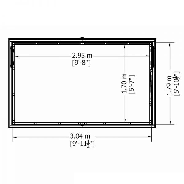 Shire Sun Pent Potting Shed 10x6 - Right Door