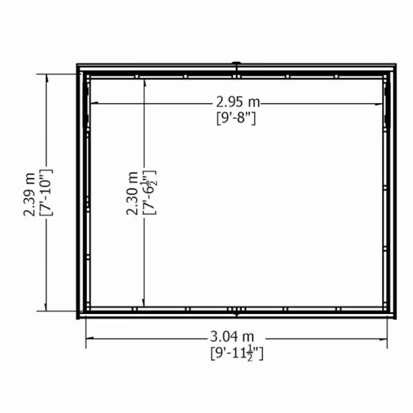 Shire Sun Pent Potting Shed 10x8 - Left Door