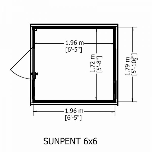 Shire Sun Pent Potting Shed 6x6 - Left Door