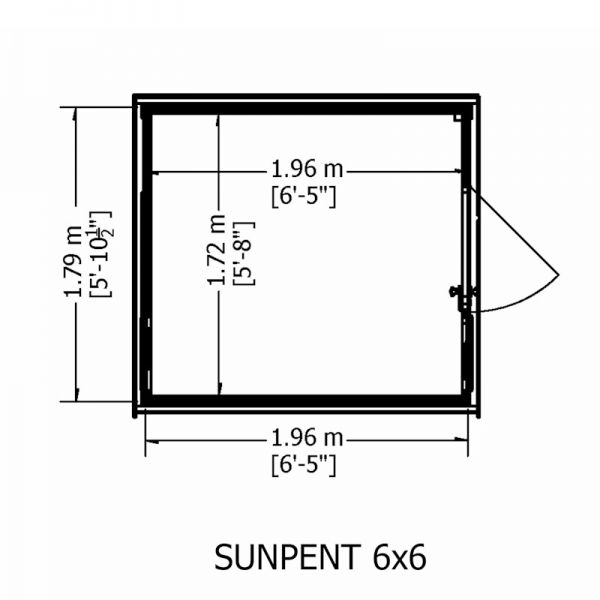 Shire Sun Pent Potting Shed 6x6 - Right Door