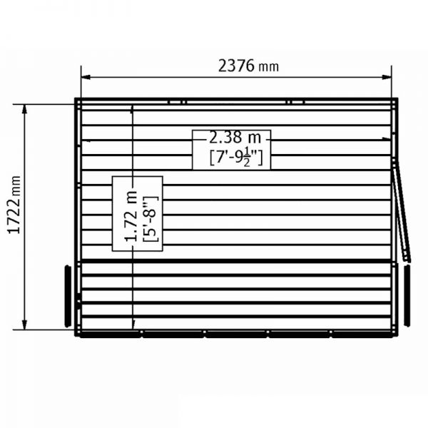 Shire Sun Pent Potting Shed 8x6 - Right Door