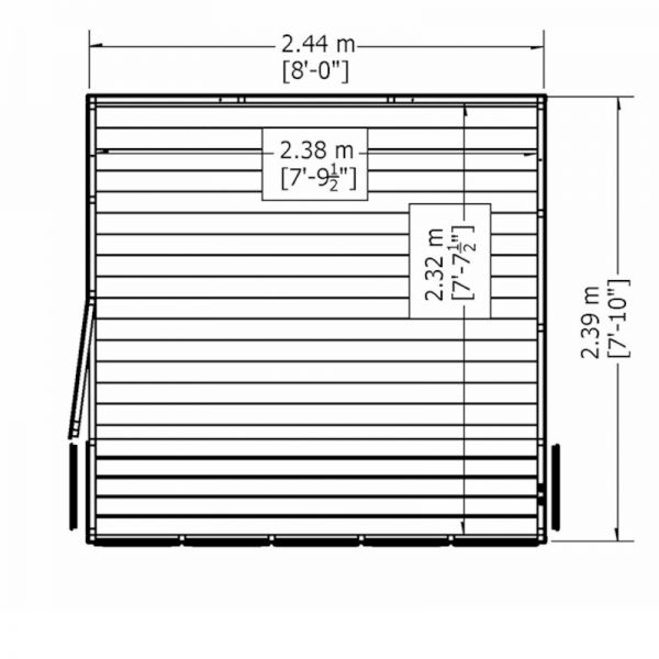 Shire Sun Pent Potting Shed 8x8 - Left Door