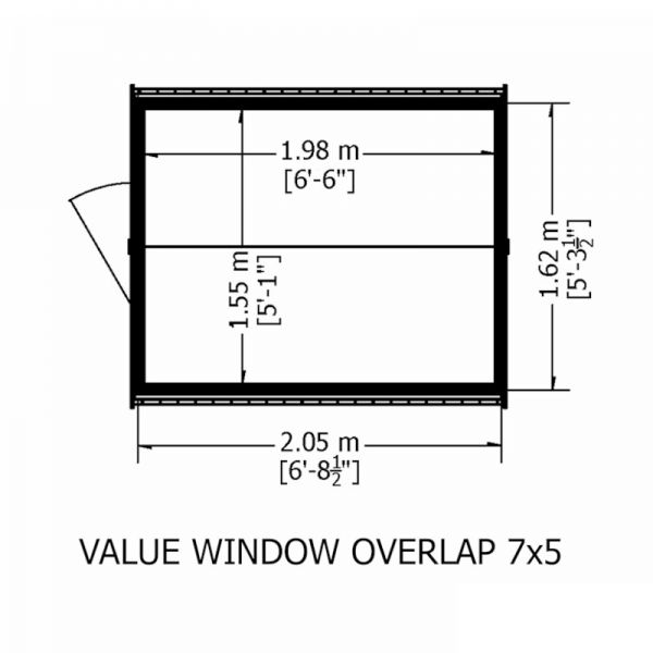 Shire Value Overlap Apex Shed 7x5 with Window