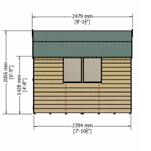 Shire Value Overlap Apex Shed 8x6 with Windows