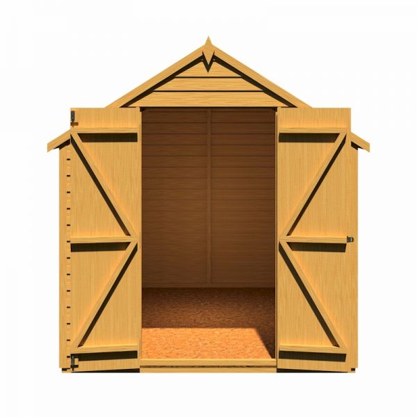 Shire Value Overlap Windowless Shed 8x6 with Double Doors