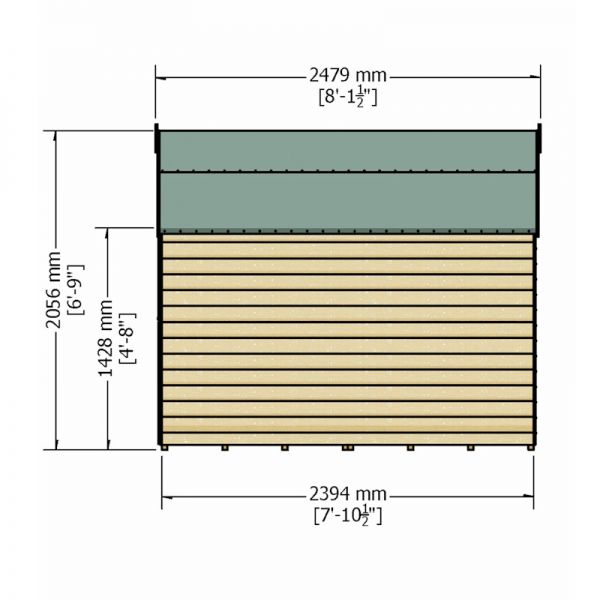 Shire Value Overlap Windowless Shed 8x6 with Double Doors