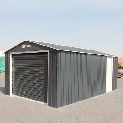 Store More Olympian Anthracite Metal Garage 12x26