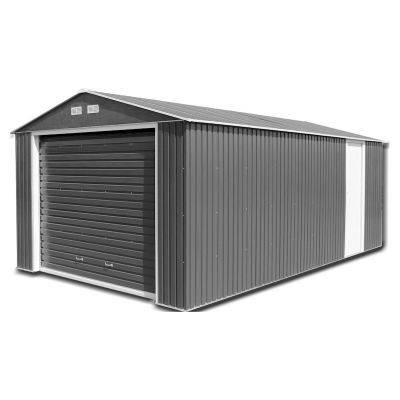 Store More Olympian Anthracite Metal Garage 12x32