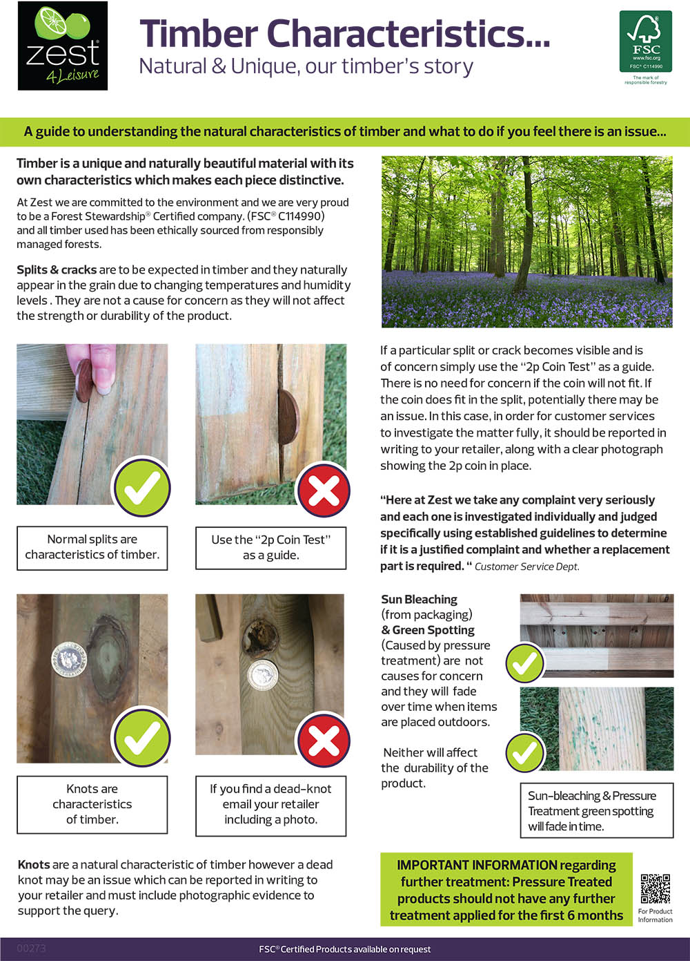 Zest 4 Leisure Timber Characteristics