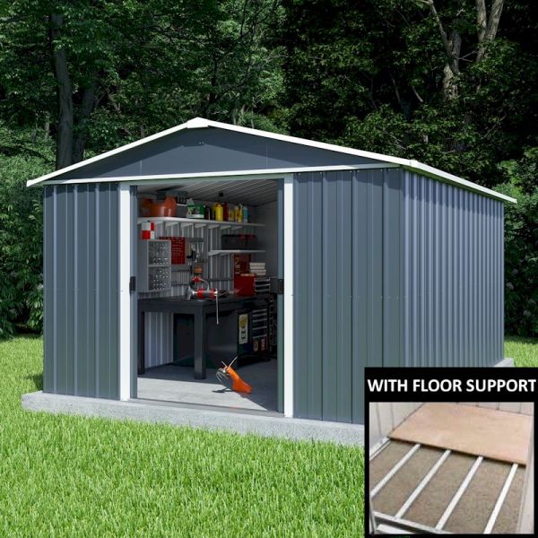 Yardmaster Castleton 1013AEYZ Metal Shed with Floor Support Frame 2.85 x 3.87m