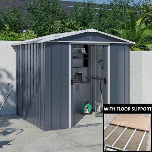 Yardmaster Castleton 67AEYZ Metal Shed with Floor Support Frame 1.86 x 2.07m