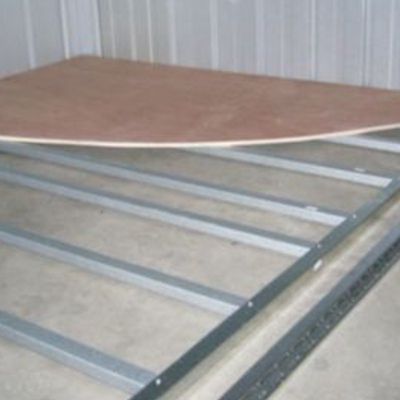 Yardmaster Woodgrain 1012WGL Metal Shed with Floor Support Frame 2.85 x 3.67m