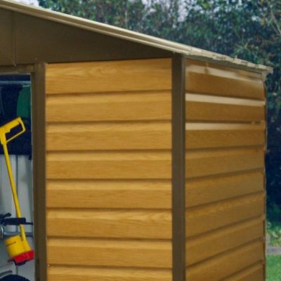 Yardmaster Woodgrain 86WGL Metal Shed with Floor Support Frame 2.26 x 1.86m