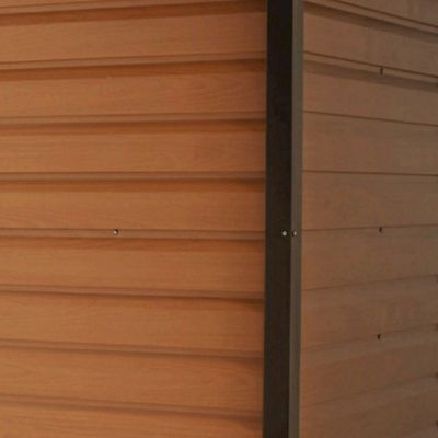 Yardmaster Woodgrain Shiplap 1012WGL Metal Shed 2.85 x 3.67m