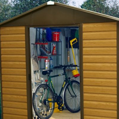 Yardmaster Woodgrain Shiplap 86WGL Metal Shed 2.26 x 1.86m