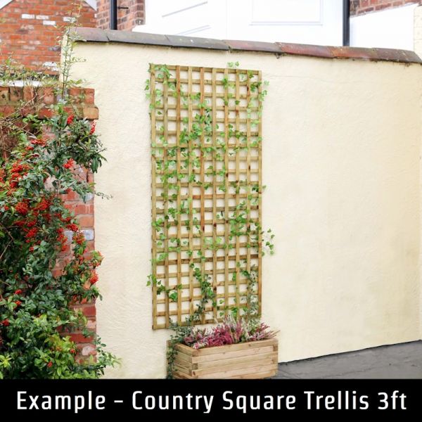 Zest County Square Trellis 2ft x 6ft - 3-Pack