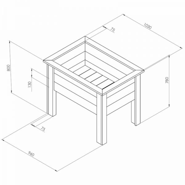 Zest Deep Root Planter 1m