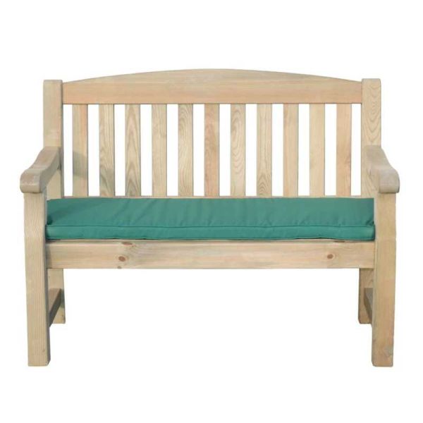 Zest Emily 2 Seater Bench with Green Seat Pad