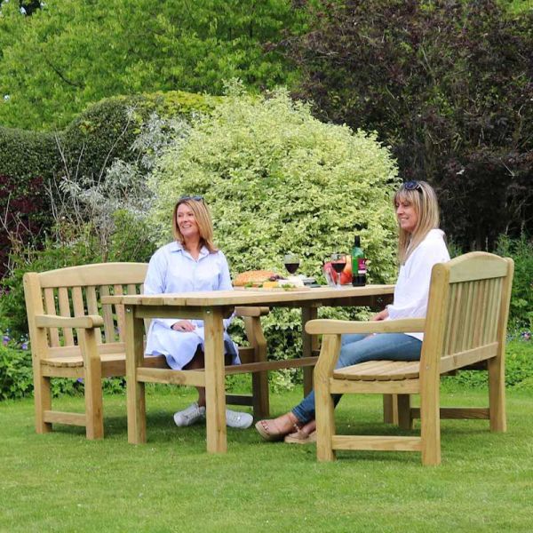 Zest Emily Table and 2 Bench Set