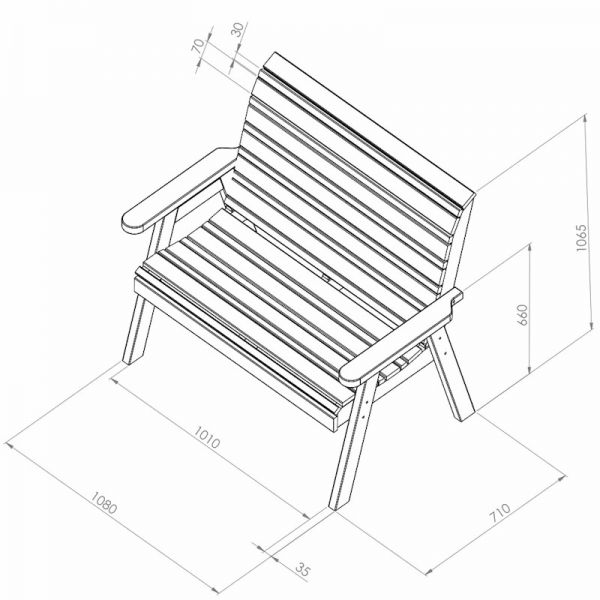 Zest Freya 2-Seater Bench