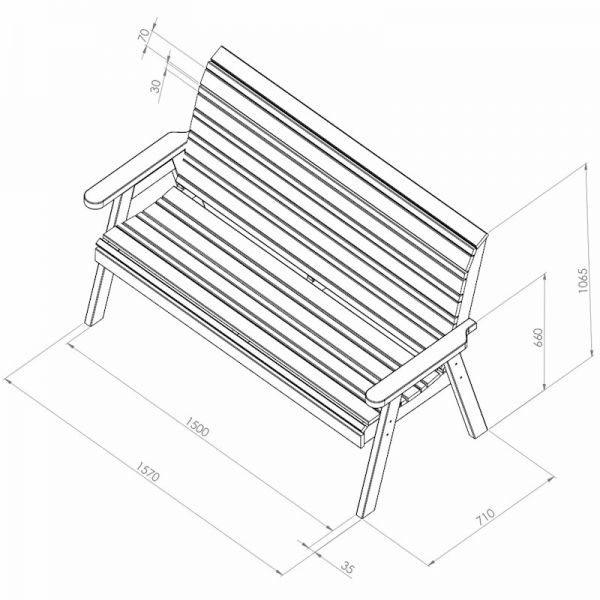 Zest Freya 3-Seater Bench