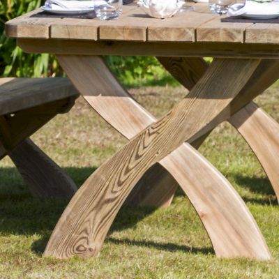 Zest Harriet Table and 2 Bench Set