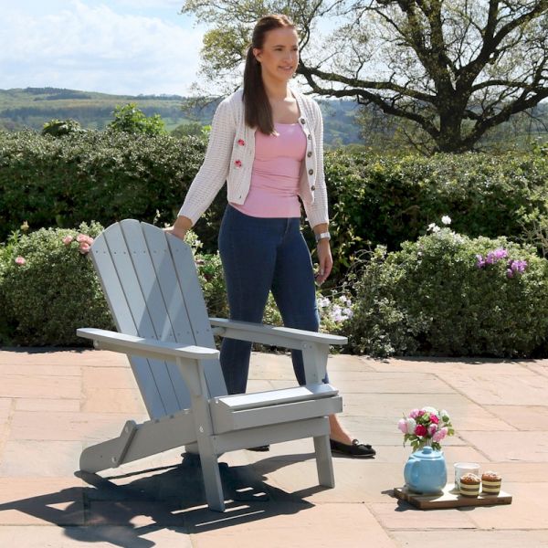 Zest Jasmine Folding Chair Light Grey