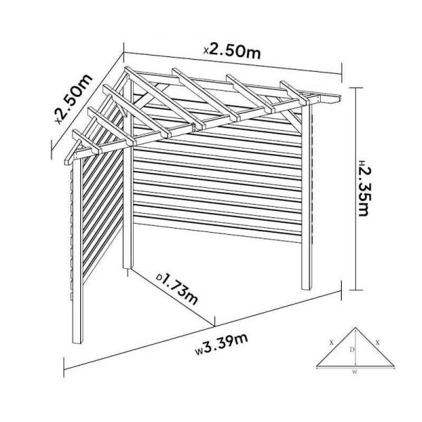 Zest Ludlow Corner Pergola with Back