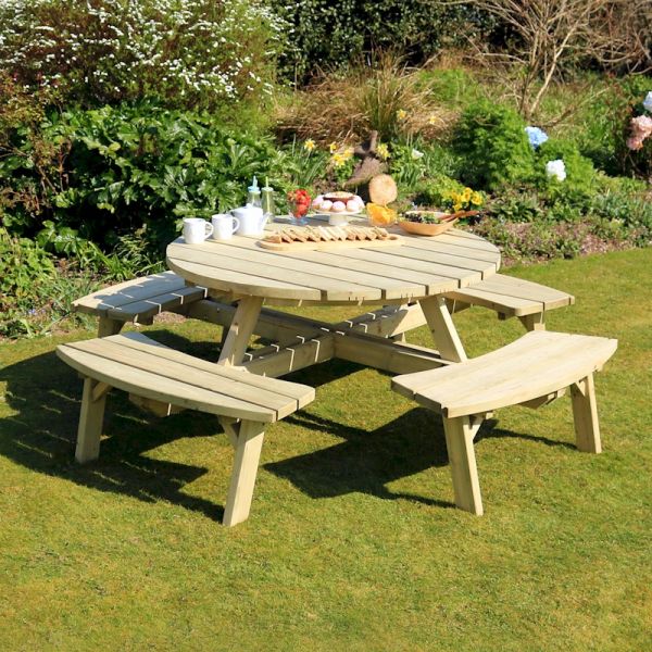 Zest Rose Round Picnic Table