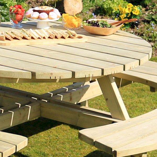 Zest Rose Round Picnic Table