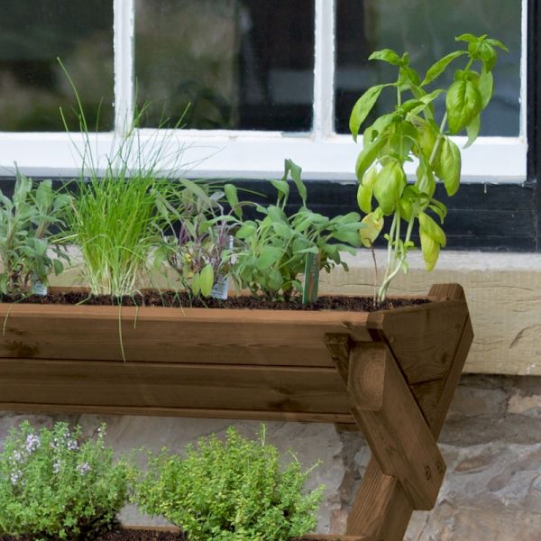 Zest Stepped Herb Planter - Brown